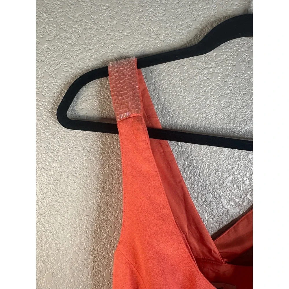 AJ Bari Women's Orange Beaded Crisscross Zip Front Vest Top Size 6